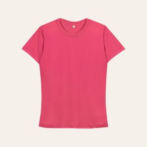 Kaos Polos Slimfit Wanita Warna Pink Fanta