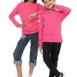 Kaos Polos Anak Lengan Panjang Pink Fanta
