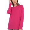 Kaos Polos Wanita Lengan Panjang Pink Fanta - Gambar 2
