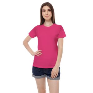 Kaos Polos Wanita Warna Pink Fanta