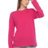Kaos Polos Wanita Lengan Panjang Pink Fanta - Gambar 3