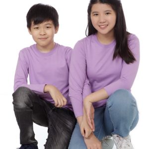 Kaos Polos Anak Lengan Panjang Ungu Lilac