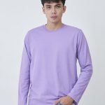 Kaos Polos Pria Lengan Panjang Ungu Lilac