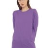 Kaos Polos Wanita Lengan Panjang Ungu Lilac - Gambar 4