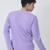 Kaos Polos Pria Lengan Panjang Ungu Lilac - Gambar 3