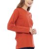 Kaos Polos Wanita Lengan Panjang Warna Terracotta - Gambar 2