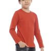 Kaos Polos Anak Lengan Panjang Warna Terracotta - Gambar 2