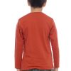 Kaos Polos Anak Lengan Panjang Warna Terracotta - Gambar 3