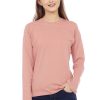 Kaos Polos Wanita Lengan Panjang Dusty Pink