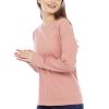 Kaos Polos Wanita Lengan Panjang Dusty Pink - Gambar 3