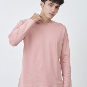Kaos Polos Pria Lengan Panjang Dusty Pink
