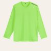 Kaos Polos Hijau Neon Lengan Panjang