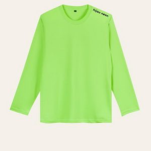 Kaos Polos Hijau Neon Lengan Panjang