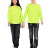 Kaos Polos Anak Lengan Panjang Hijau Neon