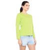 Kaos Polos Wanita Lengan Panjang Hijau Neon - Gambar 3