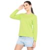 Kaos Polos Wanita Lengan Panjang Hijau Neon