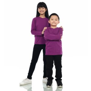 Kaos Polos Anak Lengan Panjang Ungu Violet