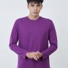 Kaos Polos Pria Lengan Panjang Ungu Violet