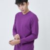 Kaos Polos Pria Lengan Panjang Ungu Violet - Gambar 2