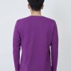 Kaos Polos Pria Lengan Panjang Ungu Violet - Gambar 3