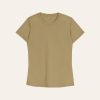 Kaos Polos Slimfit Wanita Warna Khaki