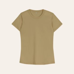 Kaos Polos Slimfit Wanita Warna Khaki