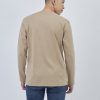 Kaos Polos Pria Lengan Panjang Warna Khaki - Gambar 2