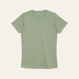 Kaos Polos Slimfit Wanita Warna Hijau Sage