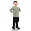Kaos Polos Anak Lengan Panjang Hijau Sage - Gambar 2