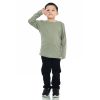 Kaos Polos Anak Lengan Panjang Hijau Sage - Gambar 3