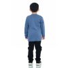 Kaos Polos Anak Lengan Panjang Steel Blue - Gambar 3