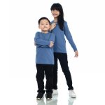 Kaos Polos Anak Lengan Panjang Steel Blue