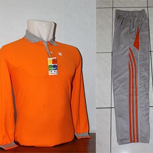 Seragam Olahraga Polos Warna Orange Abu