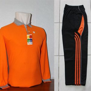 Seragam Olahraga Polos Orange Lengan Panjang