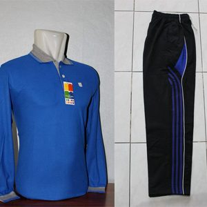 Seragam Olahraga Polos Biru Benhur Lengan Panjang