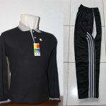Seragam Olahraga Polos Warna Hitam Lengan Panjang