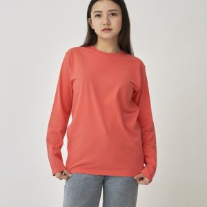 Kaos Polos Wanita Lengan Panjang Warna Salem