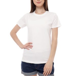 Kaos Polos Wanita Warna Putih Bersih