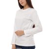 Kaos Polos Wanita Lengan Panjang Warna Putih - Gambar 2