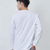 Kaos Polos Pria Lengan Panjang Putih Bersih - Gambar 3