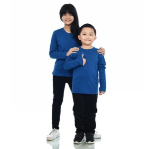 Kaos Polos Anak Lengan Panjang Classic Blue