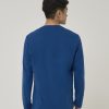 Kaos Polos Pria Lengan Panjang Classic Blue - Gambar 5