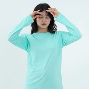 Kaos Polos Wanita Lengan Panjang Warna Mint