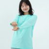 Kaos Polos Wanita Lengan Panjang Warna Mint - Gambar 2