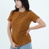 Kaos Polos Wanita Warna Caramel - Gambar 3