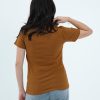 Kaos Polos Wanita Warna Caramel - Gambar 2