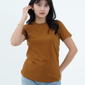 Kaos Polos Wanita Warna Caramel