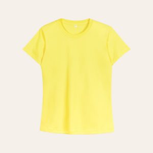 Kaos Polos Slimfit Wanita Warna Kuning Muda