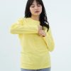 Kaos Polos Wanita Lengan Panjang Kuning Muda - Gambar 2