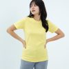 Kaos Polos Wanita Warna Kuning Muda - Gambar 2